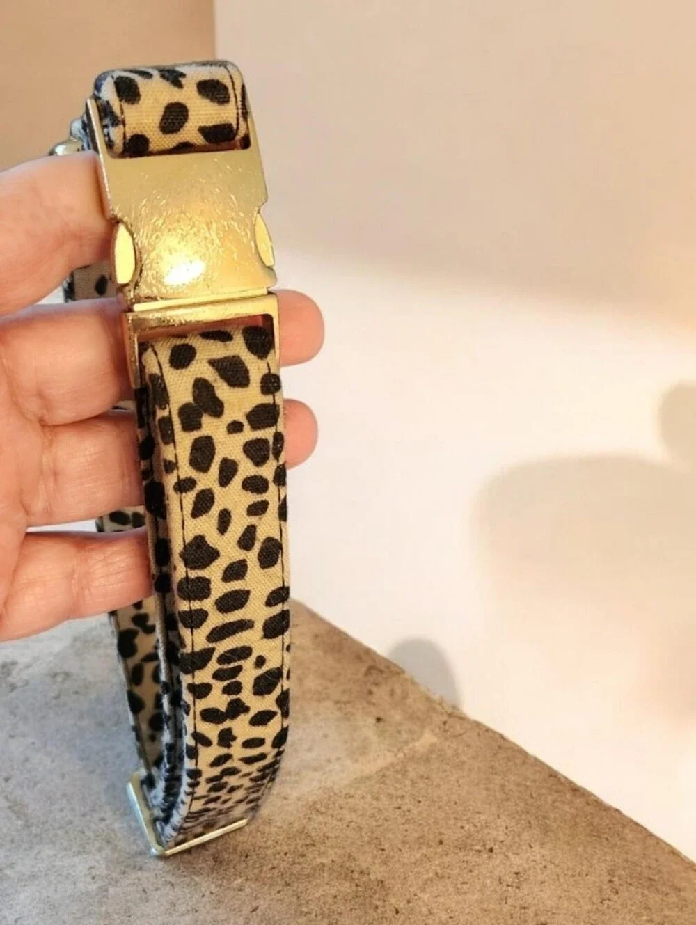 Leopard Print Adjustable Collar with Gold Buckle■ Final Price